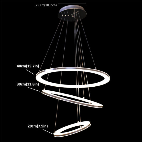 Modern Simple Pendant Light Acrylic LED Circle Pendant Light 3 Tiers Energy Saving - Image 2
