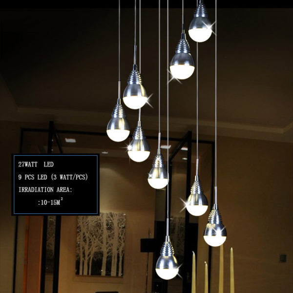 Modern Simple Acrylic LED Pendant Light 9-light Ceiling Lights Energy Saving - Image 3