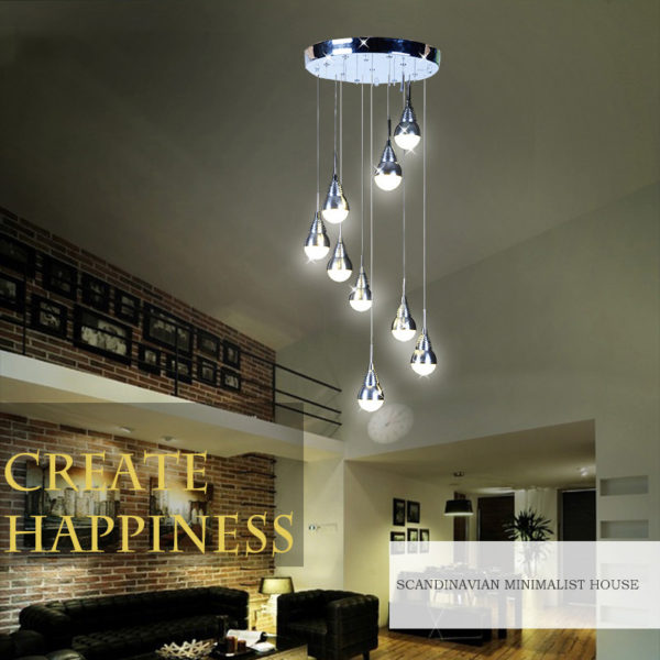 Modern Simple Acrylic LED Pendant Light 9-light Ceiling Lights Energy Saving - Image 4