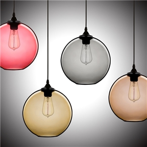 Ceiling Lights Modern Minimalist Glass Pendant Light Globe with 1 Light Dining Room Living Room Bedroom Lighting (Color of Love)