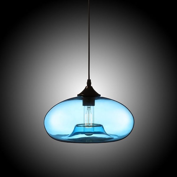 Modern Glass Pendant Light Hand Blown Colorful Bell Shaded with 1 Light Dining Room Living Room Bedroom Ceiling Lights(Color of Love) - Image 2