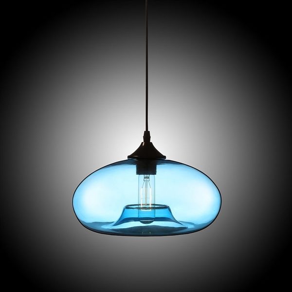 Modern Glass Pendant Light Hand Blown Colorful Bell Shaded with 1 Light Dining Room Living Room Bedroom Ceiling Lights(Color of Love) - Image 3