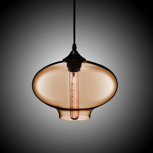 Hand-Blown Glass Pendant Light Fish Bowl Shade Ceiling Fixture with 1 Light Dining Room Living Room Bedroom Ceiling Lights - Image 8