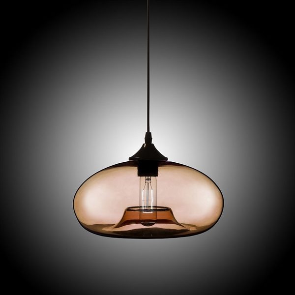 Modern Glass Pendant Light Hand Blown Colorful Bell Shaded with 1 Light Dining Room Living Room Bedroom Ceiling Lights(Color of Love) - Image 4