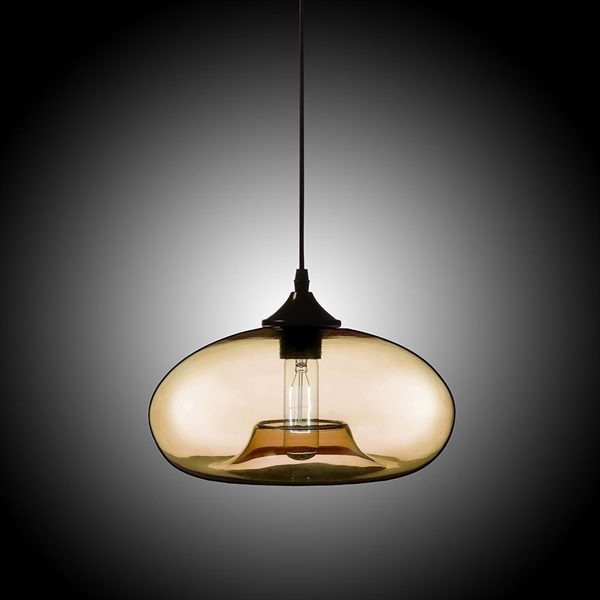 Modern Glass Pendant Light Hand Blown Colorful Bell Shaded with 1 Light Dining Room Living Room Bedroom Ceiling Lights(Color of Love) - Image 6
