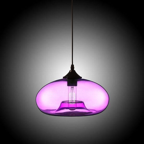 Modern Glass Pendant Light Hand Blown Colorful Bell Shaded with 1 Light Dining Room Living Room Bedroom Ceiling Lights(Color of Love) - Image 8