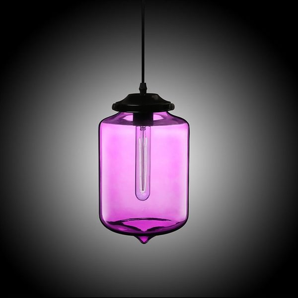 Modern Transparent Glass Pendant Light Hand Blown Colorful with 1 Light Dining Room Living Room Bedroom Ceiling Lights - Image 8