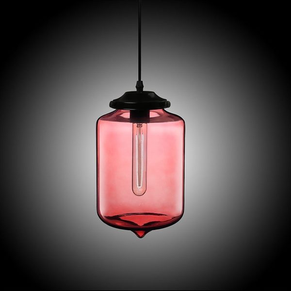 Modern Transparent Glass Pendant Light Hand Blown Colorful with 1 Light Dining Room Living Room Bedroom Ceiling Lights - Image 2
