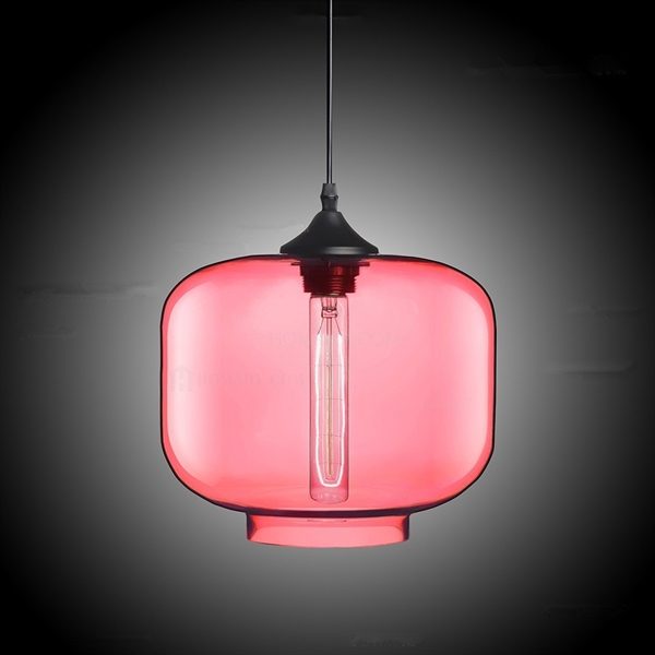 Modern Transparent Glass Pendant Light Hand Blown Colorful with 1 Light Dining Room Living Room Lighting Bedroom Ceiling Lights - Image 2