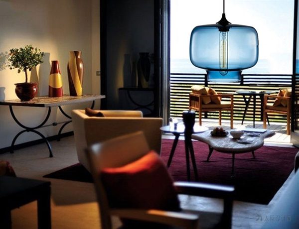 Modern Transparent Glass Pendant Light Hand Blown Colorful with 1 Light Dining Room Living Room Lighting Bedroom Ceiling Lights - Image 7
