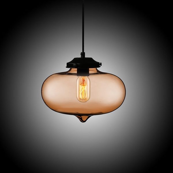 Modern Transparent Glass Pendant Light Hand Blown Colorful Bell Shaded with 1 Light Dining Room Living Room Bedroom Ceiling Lights - Image 2