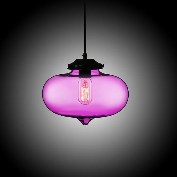 Modern Transparent Glass Pendant Light Hand Blown Colorful Bell Shaded with 1 Light Dining Room Living Room Bedroom Ceiling Lights - Image 3