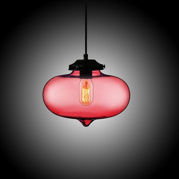 Modern Transparent Glass Pendant Light Hand Blown Colorful Bell Shaded with 1 Light Dining Room Living Room Bedroom Ceiling Lights - Image 4