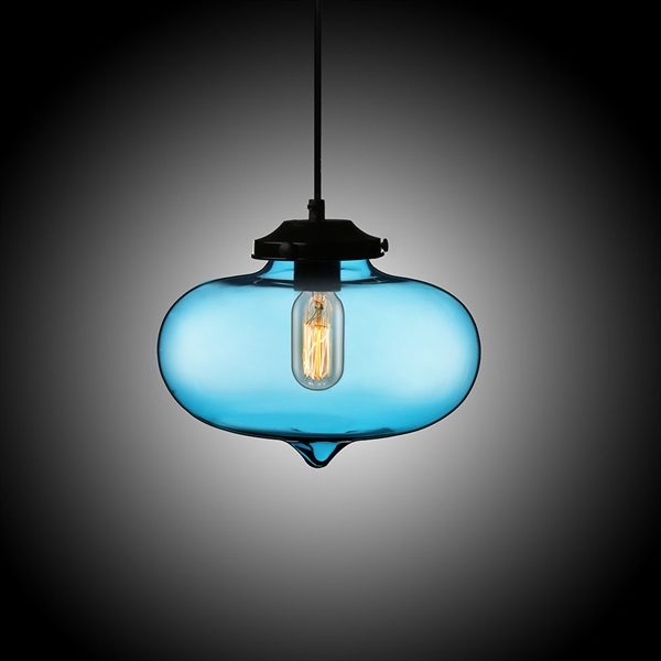 Modern Transparent Glass Pendant Light Hand Blown Colorful Bell Shaded with 1 Light Dining Room Living Room Bedroom Ceiling Lights - Image 5