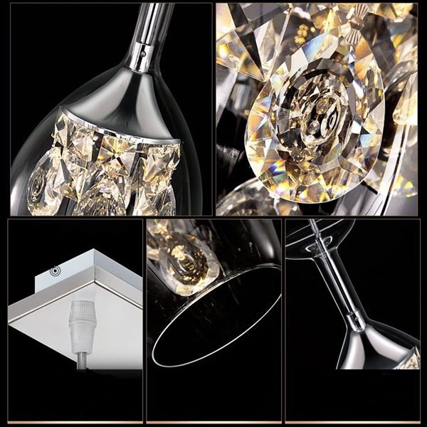 Crystal LED Mini Pendant Three Light Energy Saving - Image 3