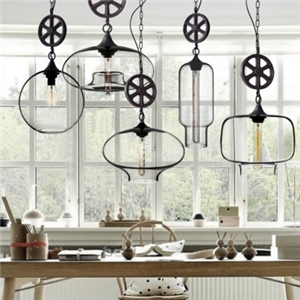 Axle Included Clear Glass Industrial Pendant Light