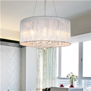 Crystal Pendant Lighting Drum Modern 4 Lights Minimalist Pendant Crystal Ceiling Lights
