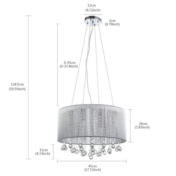 Crystal Pendant Lighting Drum Modern 4 Lights Minimalist Pendant Crystal Ceiling Lights - Image 8
