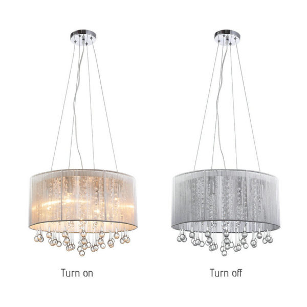 Crystal Pendant Lighting Drum Modern 4 Lights Minimalist Pendant Crystal Ceiling Lights - Image 9