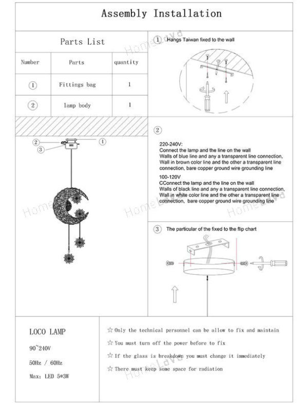 Moon Star Ceiling Light hanging lights for bedroom Kids Room with 5 Lights - Image 5