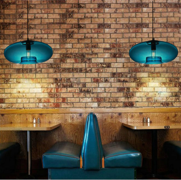 Glass Pendant Lights Modern Contemporary Blue Glass Ceiling Light Fixture Dining Room Living Room Bedroom Lighting - Image 2