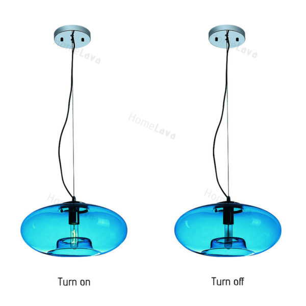 Glass Pendant Lights Modern Contemporary Blue Glass Ceiling Light Fixture Dining Room Living Room Bedroom Lighting - Image 3