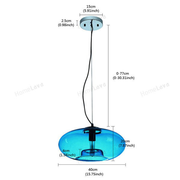 Glass Pendant Lights Modern Contemporary Blue Glass Ceiling Light Fixture Dining Room Living Room Bedroom Lighting - Image 4