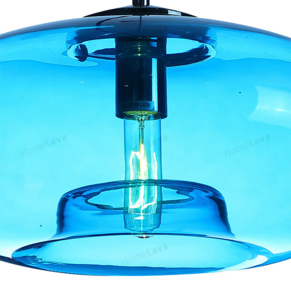 Glass Pendant Lights Modern Contemporary Blue Glass Ceiling Light Fixture Dining Room Living Room Bedroom Lighting - Image 5