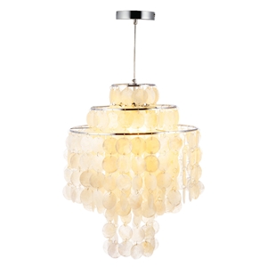 Modern Simple Style Chandelier Shell Pendant Chrome Craft Bedroom Living Room Dining Room Kitchen Lighting