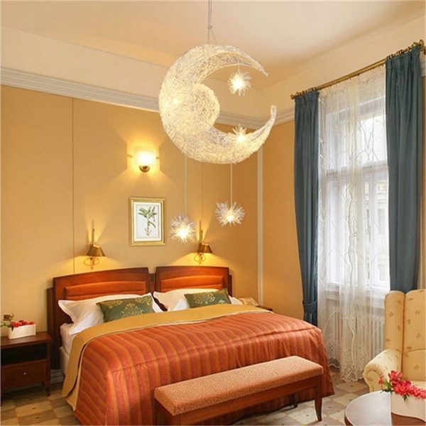 Moon Star Ceiling Light hanging lights for bedroom Kids Room with 5 Lights - Image 8