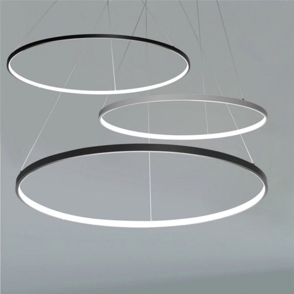 LED Pendant Light Nordic Modern Ring Black Bedroom Dinging Room Living Room Bar Single Ring - Image 6