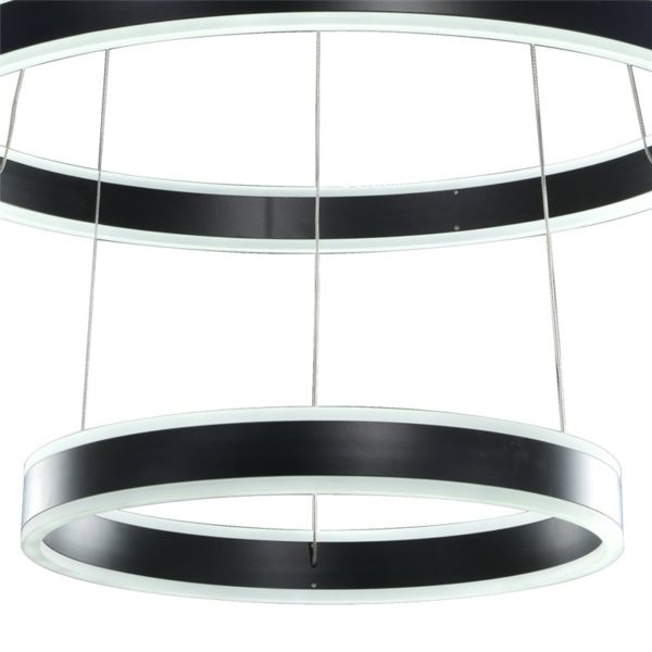 Nordic Modern LED Light Black Round Restaurant Bar Simple Creative Pendant Light 2 Lights - Image 8