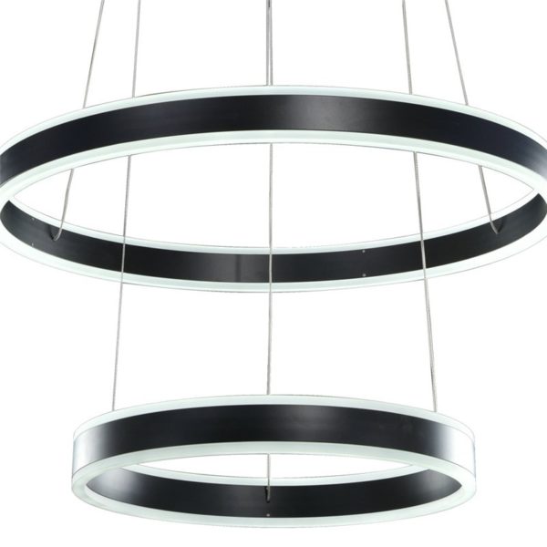 Nordic Modern LED Light Black Round Restaurant Bar Simple Creative Pendant Light 2 Lights - Image 3