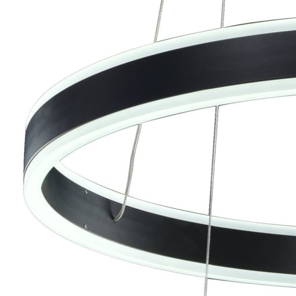 Nordic Modern LED Light Black Round Restaurant Bar Simple Creative Pendant Light 2 Lights - Image 5