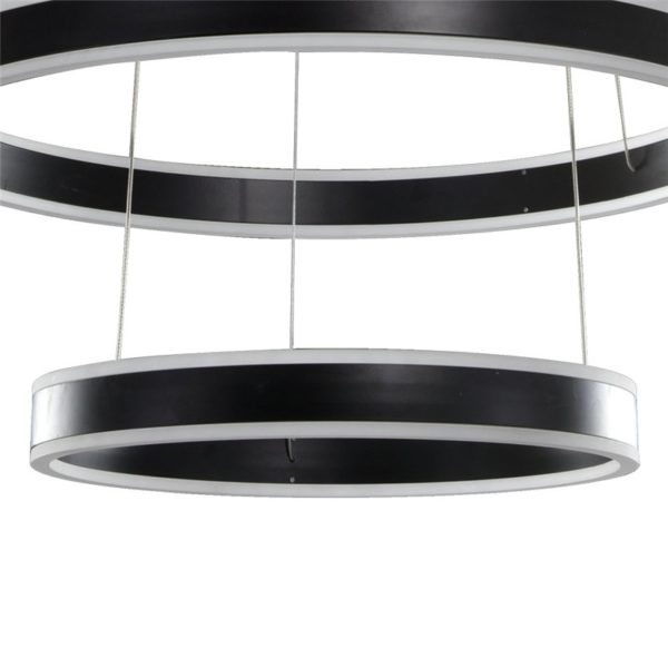 Nordic Modern LED Light Black Round Restaurant Bar Simple Creative Pendant Light 3 Lights - Image 3