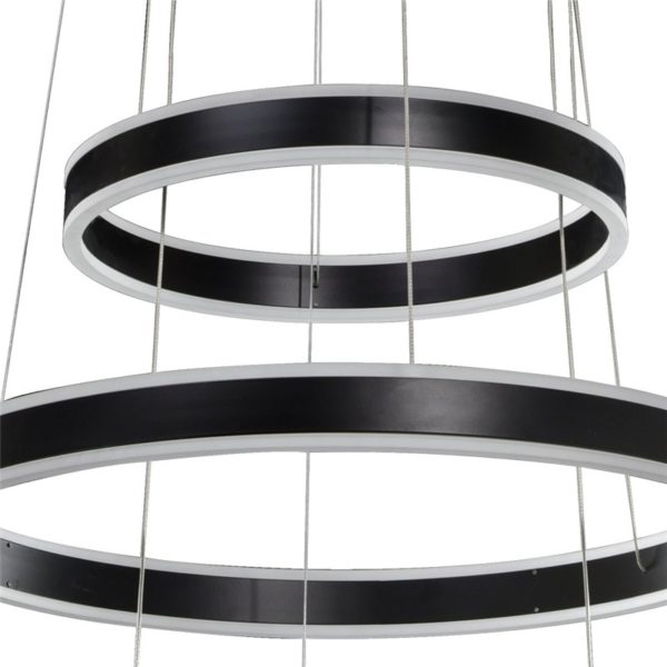 Nordic Modern LED Light Black Round Restaurant Bar Simple Creative Pendant Light 3 Lights - Image 4