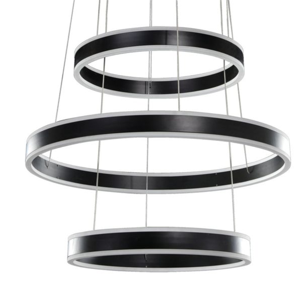 Nordic Modern LED Light Black Round Restaurant Bar Simple Creative Pendant Light 3 Lights - Image 5