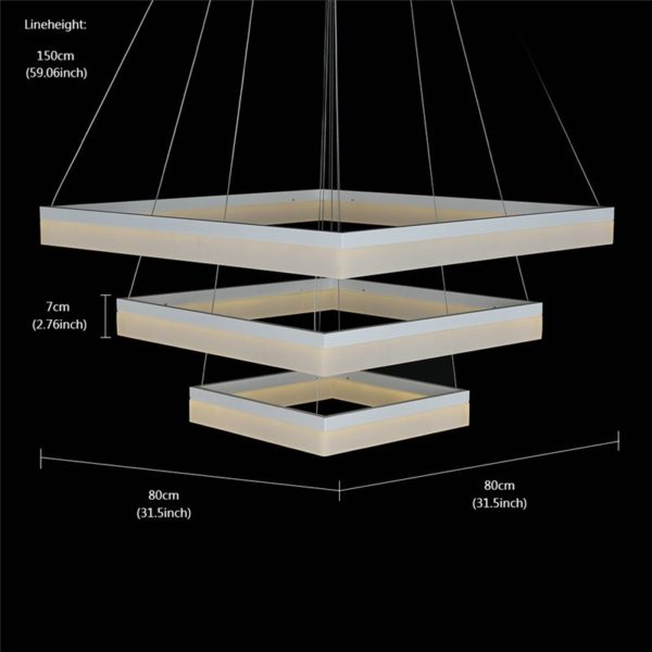 Nordic Modern LED Light Light Yellow Square Restaurant Bar Simple Creative Pendant Light 3 Lights - Image 2