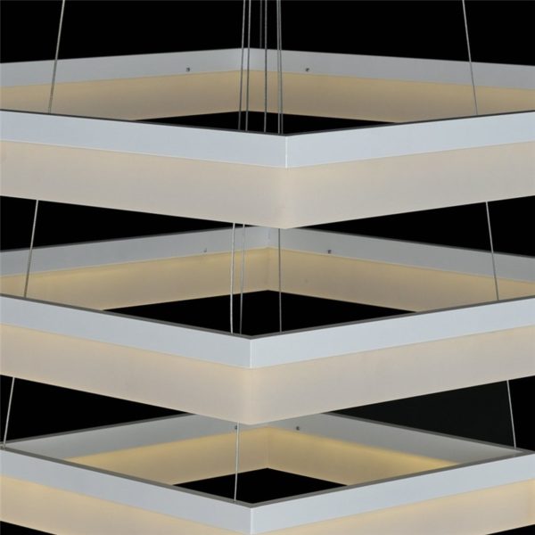 Nordic Modern LED Light Light Yellow Square Restaurant Bar Simple Creative Pendant Light 3 Lights - Image 3
