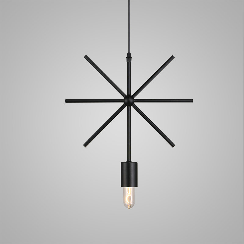 Nordic Retro Geometric Iron Craft Pendant Light Cafe Restaurant Bar Lighting Single Light - Image 4