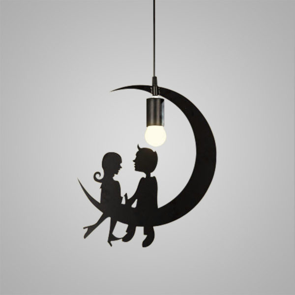 Nordic Retro Iron Craft Pendant Light Couple Under Moon Cafe Dining Room Bedroom Lighting Single Light - Image 5