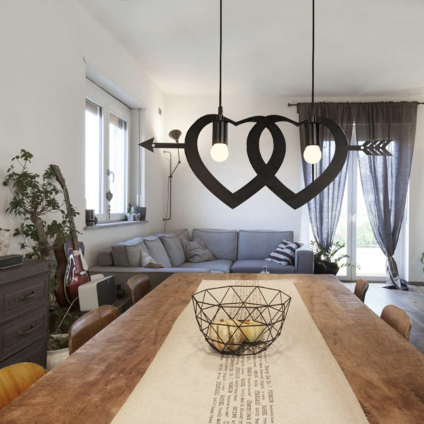 Nordic Retro Iron Craft Pendant Light Cafe Dining Room Bedroom Lighting 2 Lights - Image 4