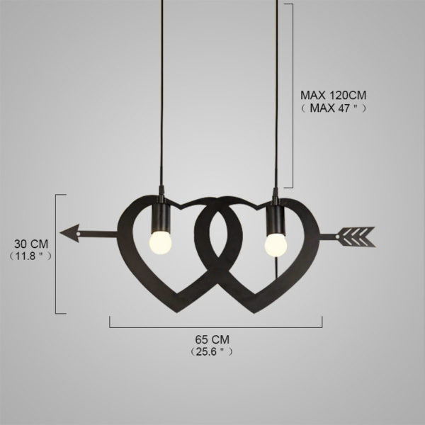 Nordic Retro Iron Craft Pendant Light Cafe Dining Room Bedroom Lighting 2 Lights - Image 2