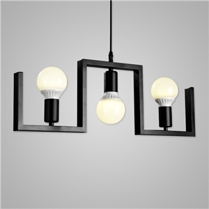 Nordic Retro Creative Geometric Iron Pendant Light Cafe Restaurant Bar Lighting 3 Lights