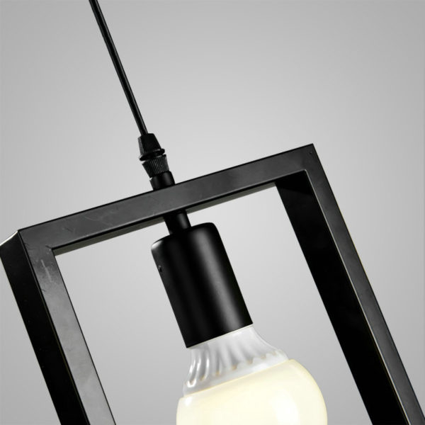 Nordic Retro Creative Geometric Iron Pendant Light Cafe Restaurant Bar Lighting 3 Lights - Image 4