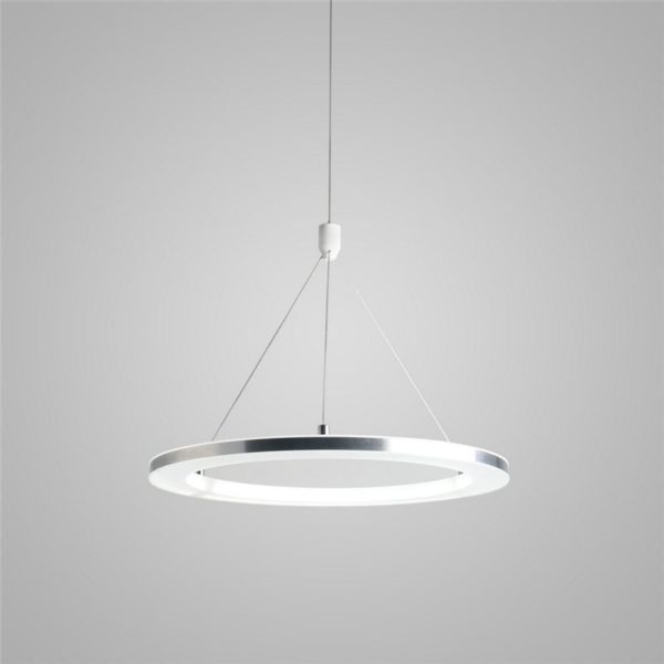 Modern LED Ceiling Lights Silver White Circle Pendant Light Bedroom Living Room Kitchen Lighting - Image 7