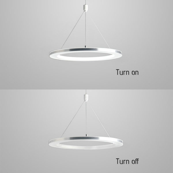 Modern LED Ceiling Lights Silver White Circle Pendant Light Bedroom Living Room Kitchen Lighting - Image 9