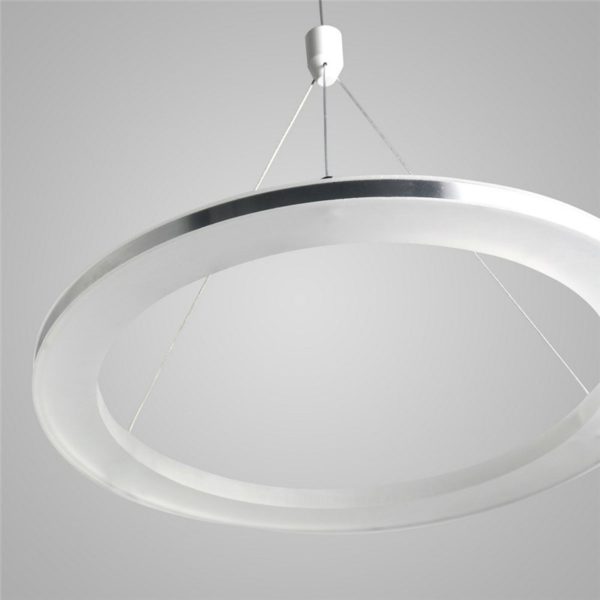 Modern LED Ceiling Lights Silver White Circle Pendant Light Bedroom Living Room Kitchen Lighting - Image 3