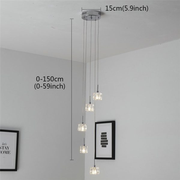Nordic Modern LED Pendant Light Living Room Dining Room Bar Light 5 Lights - Image 2