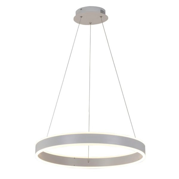 Nordic Modern Circle LED Pendant Light White Brushed Finish Living Room Dining Room Bar Light Single Circle - Image 3